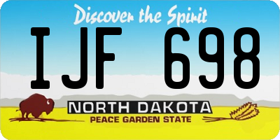 ND license plate IJF698