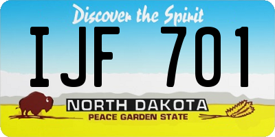 ND license plate IJF701