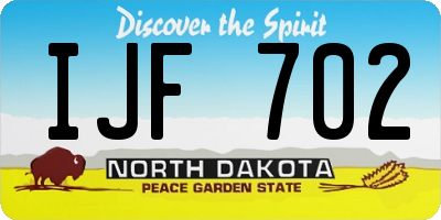 ND license plate IJF702