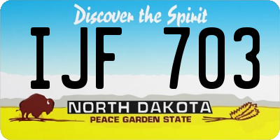 ND license plate IJF703
