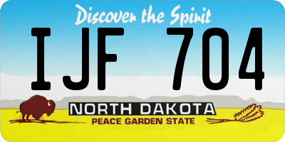 ND license plate IJF704