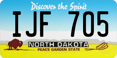 ND license plate IJF705