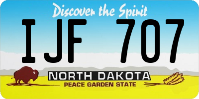 ND license plate IJF707