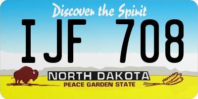 ND license plate IJF708