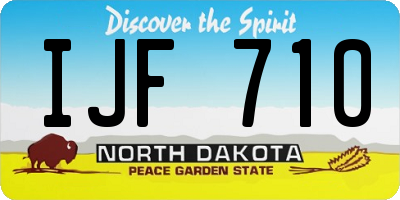 ND license plate IJF710