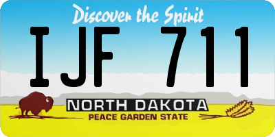 ND license plate IJF711