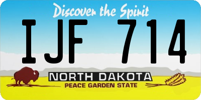 ND license plate IJF714