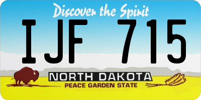 ND license plate IJF715