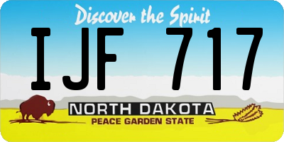 ND license plate IJF717