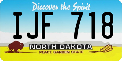 ND license plate IJF718