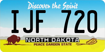 ND license plate IJF720