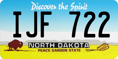 ND license plate IJF722