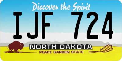 ND license plate IJF724
