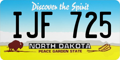 ND license plate IJF725