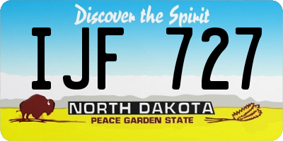 ND license plate IJF727