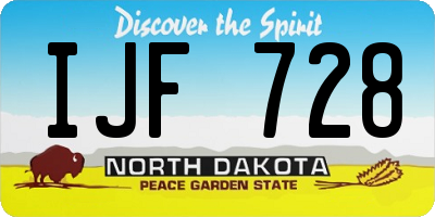 ND license plate IJF728
