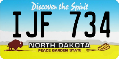 ND license plate IJF734