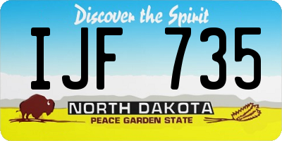 ND license plate IJF735