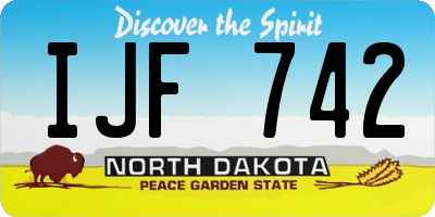 ND license plate IJF742