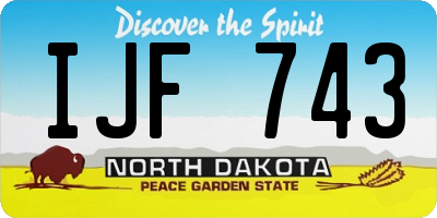 ND license plate IJF743
