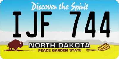 ND license plate IJF744