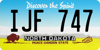 ND license plate IJF747