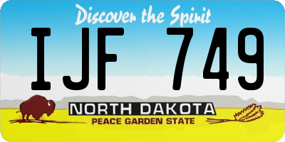 ND license plate IJF749