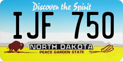 ND license plate IJF750