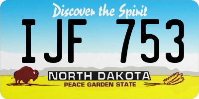 ND license plate IJF753
