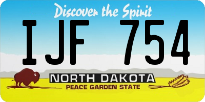 ND license plate IJF754