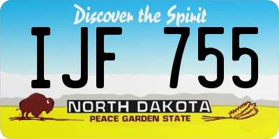 ND license plate IJF755