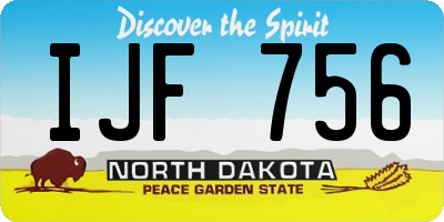 ND license plate IJF756
