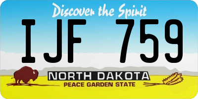 ND license plate IJF759