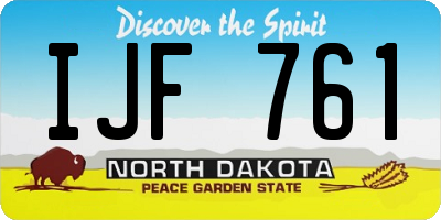 ND license plate IJF761