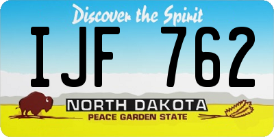 ND license plate IJF762