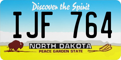 ND license plate IJF764