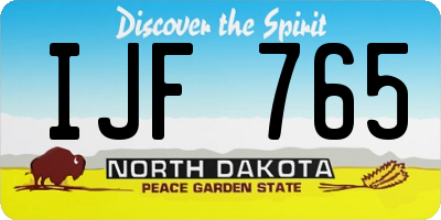 ND license plate IJF765