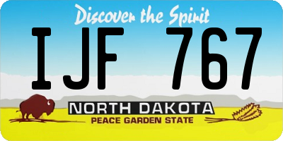 ND license plate IJF767