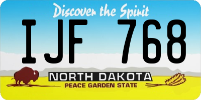 ND license plate IJF768