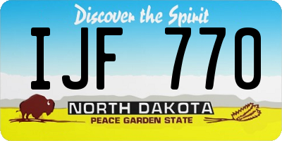 ND license plate IJF770