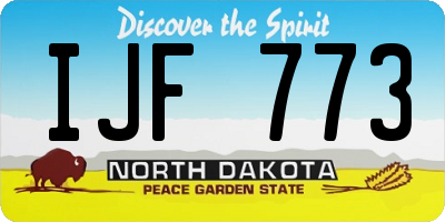 ND license plate IJF773