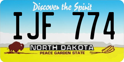 ND license plate IJF774