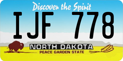 ND license plate IJF778