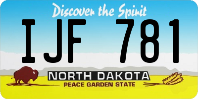 ND license plate IJF781