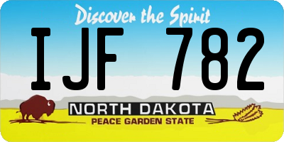 ND license plate IJF782