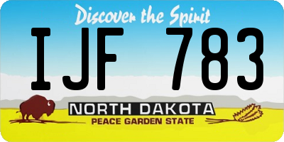 ND license plate IJF783