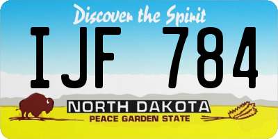 ND license plate IJF784