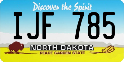 ND license plate IJF785
