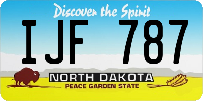 ND license plate IJF787