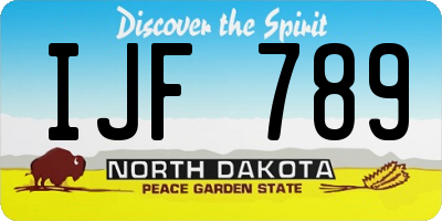 ND license plate IJF789